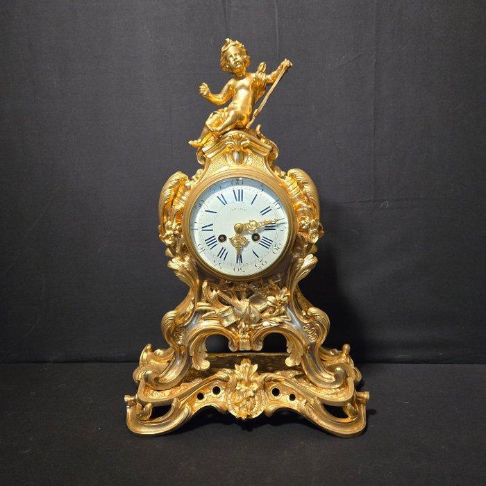 Tafelklok Lodewijk XVI-stijl - Verguld brons - 1850-1900 -, Antiek en Kunst, Antiek | Klokken