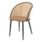 [en.casa] Eetkamerstoel Gagnef set van 2 bruin en zwart 82x5, Huis en Inrichting, Stoelen, Verzenden, Nieuw