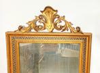 Wandspiegel - Bladgoud - Houten spiegel met houtsnijwerk en, Antiek en Kunst, Curiosa en Brocante