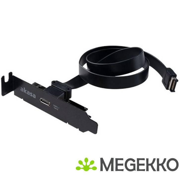 Akasa Low Profile PCI Bracket Adapter USB 3.1 Typ C - zwart, Computers en Software, Overige Computers en Software, Nieuw, Verzenden
