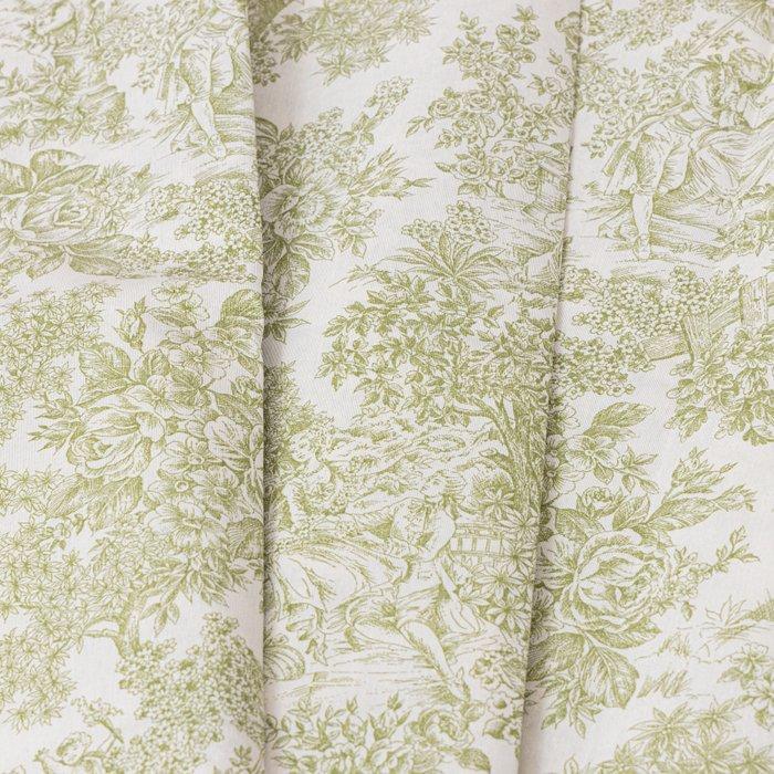 Tessuto Toile de Jouy Groen – 2,8 x 2,5 m - Meubelstof - 2.5, Antiek en Kunst, Antiek | Kleden en Textiel