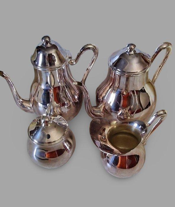 Koffie- en theeservies (4) - inglese - .800 zilver -, Antiek en Kunst, Antiek | Goud en Zilver