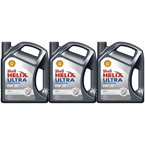 Shell Aanbieding: 3 X Helix Ultra Professional Av-L 0W30 5L, Auto diversen, Onderhoudsmiddelen, Verzenden
