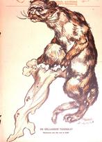 Spotprent over Duits militair success tegen Italië tijden.., Verzenden