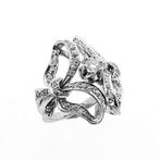 Witgouden ring met diamanten 0,40 ct., Sieraden, Tassen en Uiterlijk, Ringen, Gebruikt, Overige kleuren, Ophalen of Verzenden