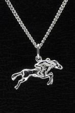 Zilveren Paard ketting hanger - met jockey, Verzenden, Nieuw