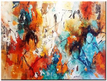 Abstract olieverf schilderij 120x90cm beschikbaar voor biedingen