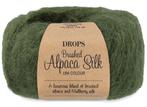 DROPS Brushed Alpaca Silk Uni Colour - 32 mosgroen - Wol G, Ophalen of Verzenden, Nieuw
