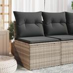 vidaXL Tuinstoel zonder armleuning met kussens poly rattan, Verzenden, Nieuw, Rotan