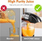 AMZCHEF Juicer Machines - Cold Press Slow Juicer, Verzenden, Zo goed als nieuw