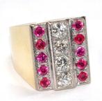Ring - 14 karaat Geel goud, Witgoud - 1.60ct. tw. Diamant, Sieraden, Tassen en Uiterlijk, Nieuw