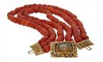 Ketting - 14 karaat Geel goud Bloedkoraal - Koraal - Fraai