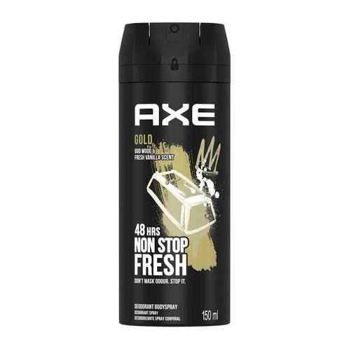 Axe Deodorant Bodyspray Gold Oud Hout & Donkere Vanille 150, Sieraden, Tassen en Uiterlijk, Uiterlijk | Lichaamsverzorging, Nieuw