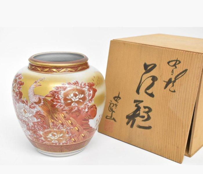 Vaas - Aardewerk - Japan - Pauwe en pioenroos (Zonder, Antiek en Kunst, Antiek | Overige Antiek