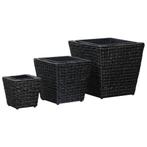 vidaXL Plantenbakken verhoogd 3 st waterhyacint zwart, Overige materialen, Verzenden, Minder dan 60 cm, Nieuw