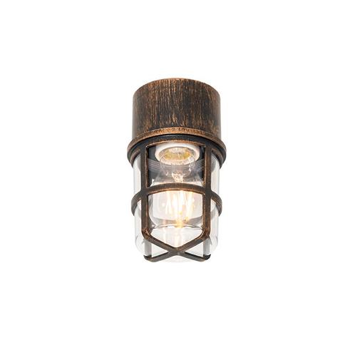 Plafond- en wandlamp antiek goud IP54 - Kiki, Tuin en Terras, Buitenverlichting, Nieuw, Minder dan 50 watt, Kunststof