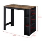 Bartafel Danderyd met 3 planken 120x60x105,5 zwart en hout, Huis en Inrichting, Tafels | Statafels, Nieuw, Verzenden