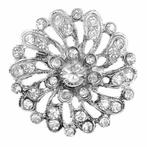 Fako Bijoux® - Broche - Bloem - Kristal - 31x31mm -, Sieraden, Tassen en Uiterlijk, Broches, Verzenden, Nieuw