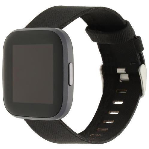 Fitbit Versa Nylon Gesp Band - Zwart - ML Horlogeband, Sieraden, Tassen en Uiterlijk, Overige Accessoires, Nieuw, Verzenden