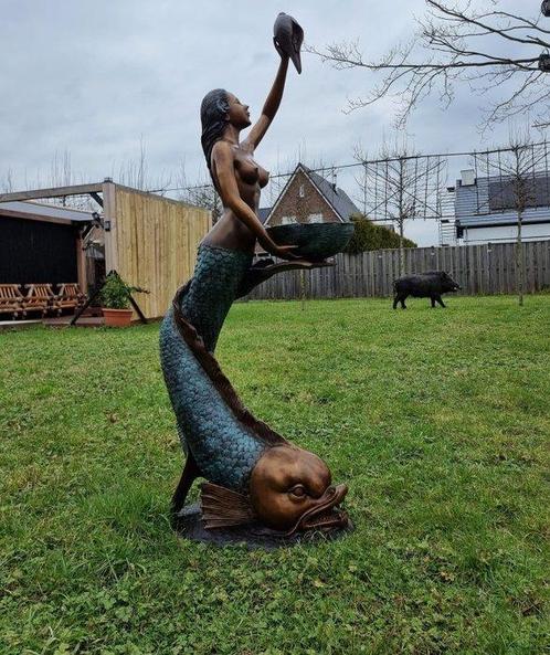 Fontein - 2025 - XL Bronzen Zeemeermin, Antiek en Kunst, Curiosa en Brocante