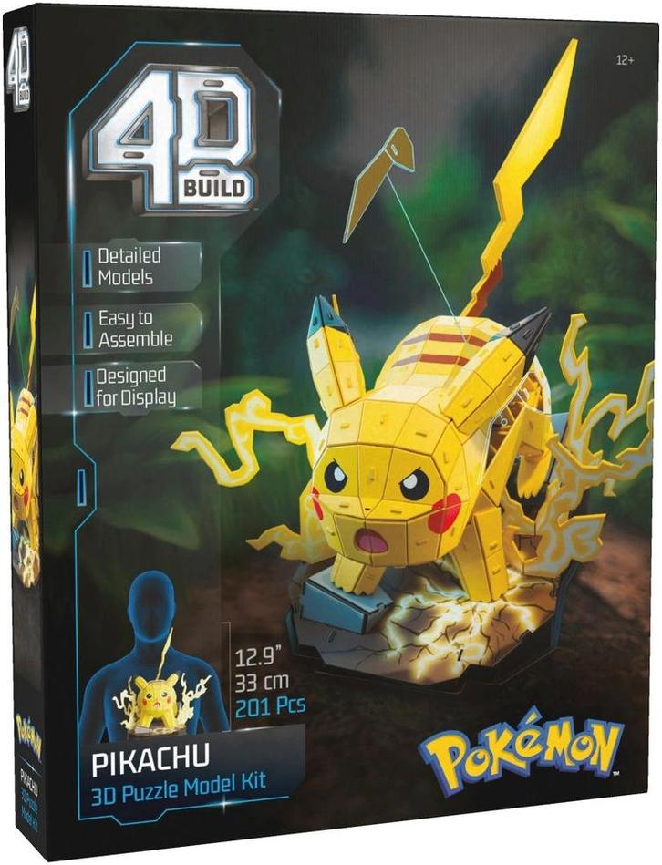 4D Build Pokemon - Pikachu 3D Bouwpakket (201 stukjes) |, Kinderen en Baby's, Speelgoed | Bouwstenen, Nieuw, Verzenden