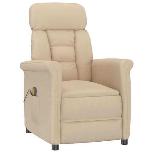 vidaXL Massage Stoel in Crème Microvezel, Sport en Fitness, Massageproducten, Nieuw, Verzenden