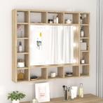 vidaXL Spiegelkast met LED-verlichting 91x15x76,5 cm sonoma, Verzenden, Nieuw
