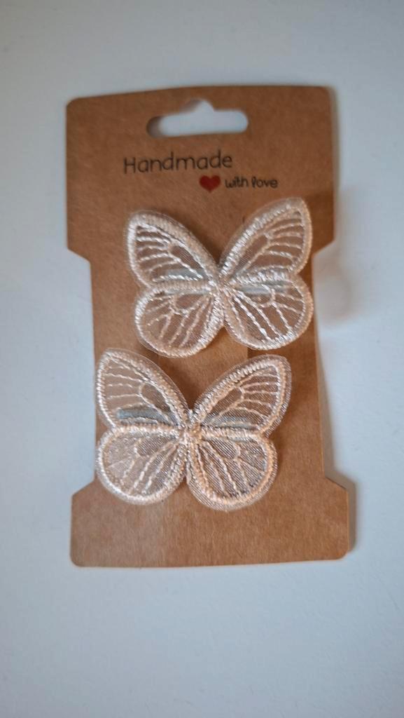 Haarknipjes/ alligatorclips/ vlinder/ beige/3 cm, Kinderen en Baby's, Babymode-accessoires, Nieuw, Ophalen of Verzenden