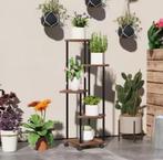 Design Plantenstandaard 5 Niveaus Hout en Staal Met Wielen, Tuin en Terras, Verzenden, Nieuw