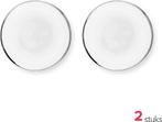 2dekans | VTWonen Set van 4 Ontbijtborden - Wit/Zilver -, Huis en Inrichting, Ophalen of Verzenden, Zo goed als nieuw