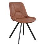 Stoelen | CARMEN | Leer/Metaal | Camel | Zwarte Poten |, Verzenden, Nieuw in verpakking