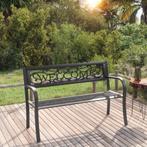 vidaXL Tuinbank 125 cm staal zwart, Tuin en Terras, Verzenden, Nieuw, Metaal