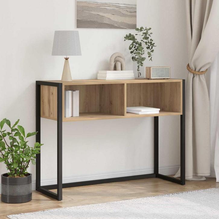 vidaXL Bijzettafel Ambachtelijk eiken 100 x 36 x 75 cm, Huis en Inrichting, Tafels | Bijzettafels, Nieuw, 60 cm of meer, Verzenden