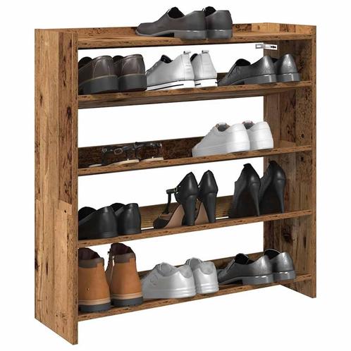 vidaXL Schoenenrek 80x25x81 cm bewerkt hout oud houtkleurig, Huis en Inrichting, Kasten | Schoenenrekken, Nieuw, Verzenden