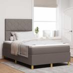 vidaXL Boxspring bed met matras met hoofdeinde Taupe 120 x, Huis en Inrichting, Slaapkamer | Bedden, Verzenden, Nieuw
