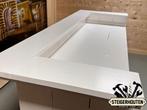 Steigerhouten Bar - Wit, Ophalen of Verzenden, Nieuw, Inclusief barstoelen