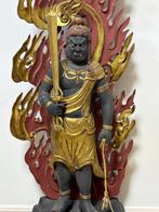 Extra-large(70cm) wooden gilded Fudo Myoo standing statue