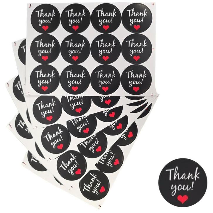 Fako Bijoux - Thank You Stickers Op Vel - 38mm - Thank You, Diversen, Cadeauverpakkingen, Verzenden