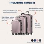 2dekans | TRVLMORE Kofferset - 3 Delig - Complete Reiskoffer, Ophalen of Verzenden, Zo goed als nieuw