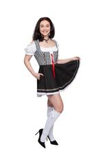 Dirndl zwart-wit geruit, zwart rokje Bibi, Verzenden, Nieuw