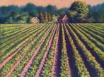 Esther Visser Pastel Art - Golden Rows at Sunset, Antiek en Kunst