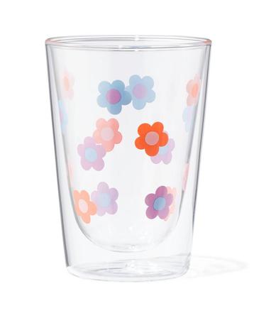 HEMA Dubbelwandig glas 350ml bloem beschikbaar voor biedingen