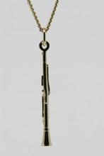 Gouden Klarinet ketting hanger, Verzenden, Nieuw