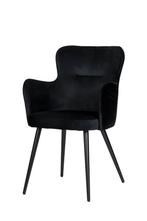 Wing Chair Black – Zwarte Velvet Eetkamerstoelen, Huis en Inrichting, Stoelen, Ophalen, Nieuw