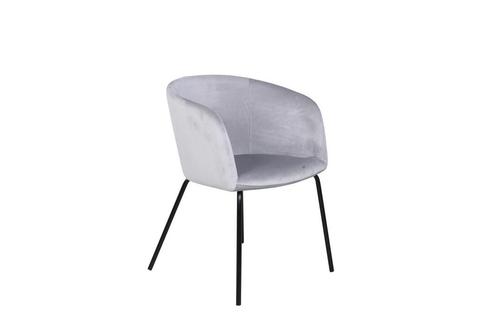 Eetkamerstoel - Bailey - Lichtgrijs - Fluweel - Jörn, Huis en Inrichting, Stoelen, Nieuw, Verzenden