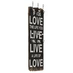 vidaXL Wandkapstok met 6 haken LOVE LIVE 120x40 cm, Verzenden, Nieuw
