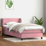 vidaXL Boxspring met matras fluweel roze 100x220 cm, Huis en Inrichting, Slaapkamer | Bedden, Verzenden, Nieuw, Eenpersoons, Stof