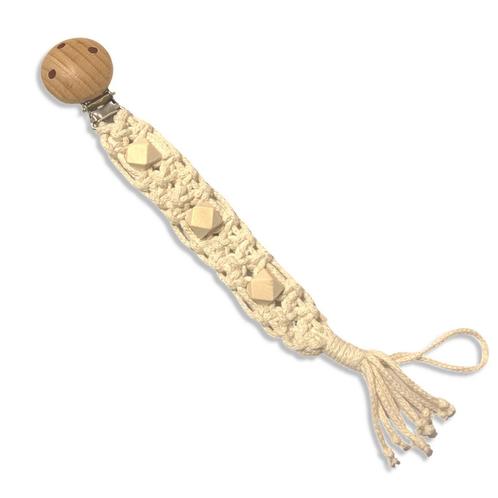 Speenkoord Joy - Wit Met Kralen - Katoen - Macramé -, Kinderen en Baby's, Overige Kinderen en Baby's, Nieuw, Ophalen of Verzenden