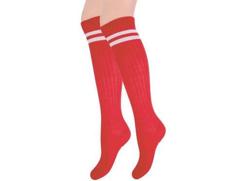 Meisjes Kniekous - Rib - Strepen - Rood, Kinderen en Baby's, Kinderkleding | Schoenen en Sokken, Verzenden