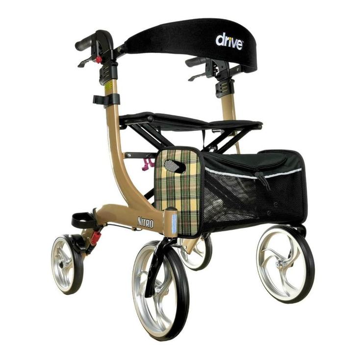 Rollator Nitro | Lichtgewicht en opvouwbaar | Zachte banden, Diversen, Rollators, Lichtgewicht, Opvouwbaar, Nieuw, Ophalen of Verzenden